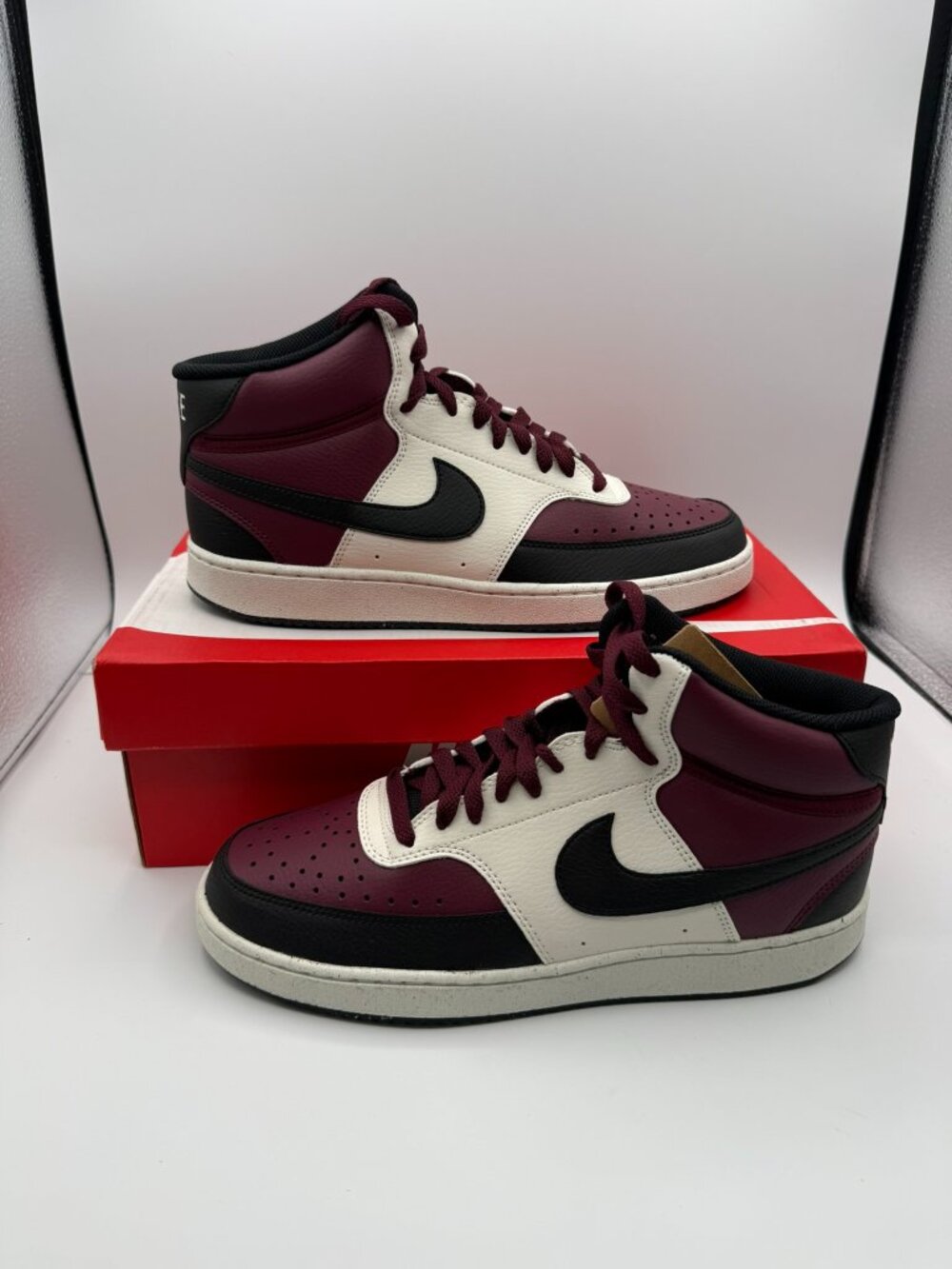 Nike Court Vision Mid NN Dark Beetroot Black Sail Mens Size US 9.5 DN3577-600
